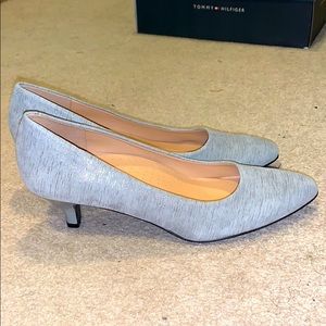 Pretty Trotters silver low heels comfortable work